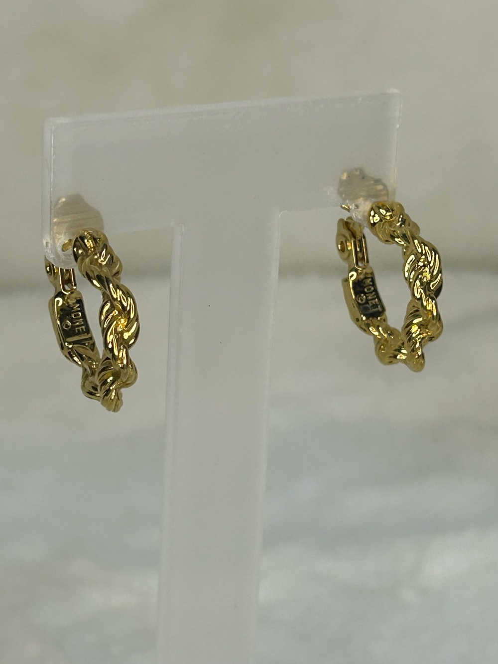 MONET GOLD TONE TWISTED CLIP HOOP EARRINGS